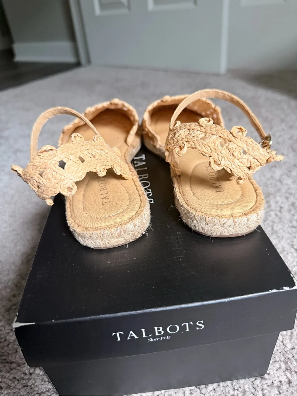Talbots Crochet Woven Espadrille Sandals in Natural